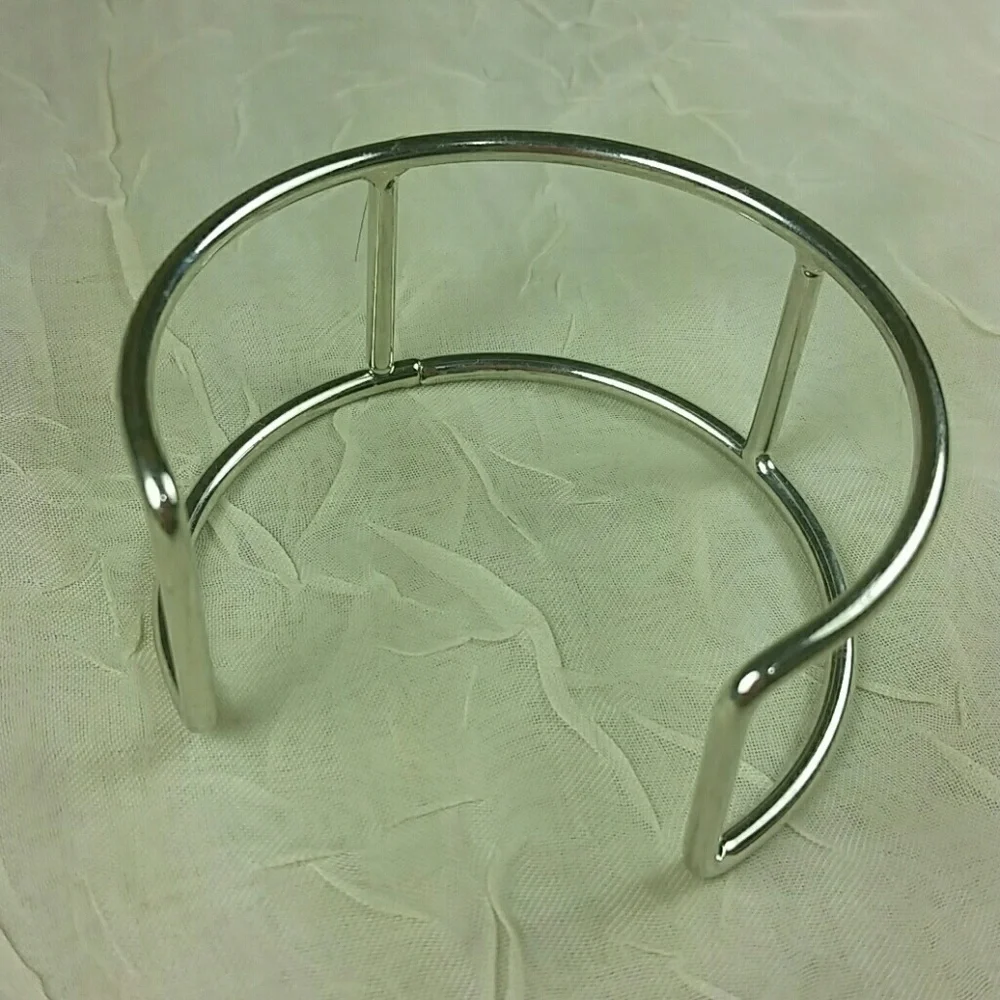 Silvertone open bracelet bangle